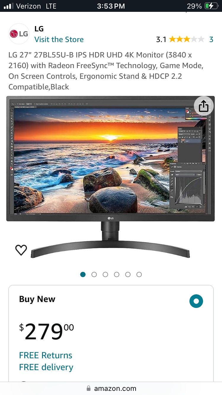LG 4k UHD Monitor 27”
