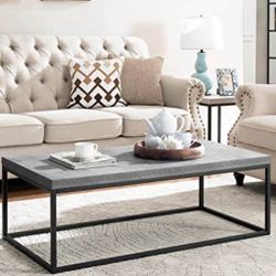 🪵 Modern Industrial Coffee Table – Assembled & Ready! – $60