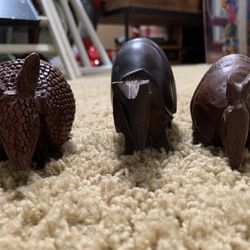 3 Wood Armadillos