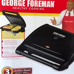 GEORGE FORMAN Healthy Cooking Jumbo-- Sized Family Grill brand new in the box