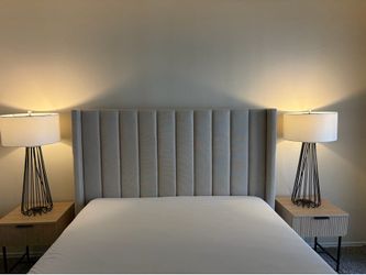 Queen Channel Tufted Headboard with Platform