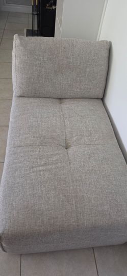 Gray Fabric Armless Chaise Lounge