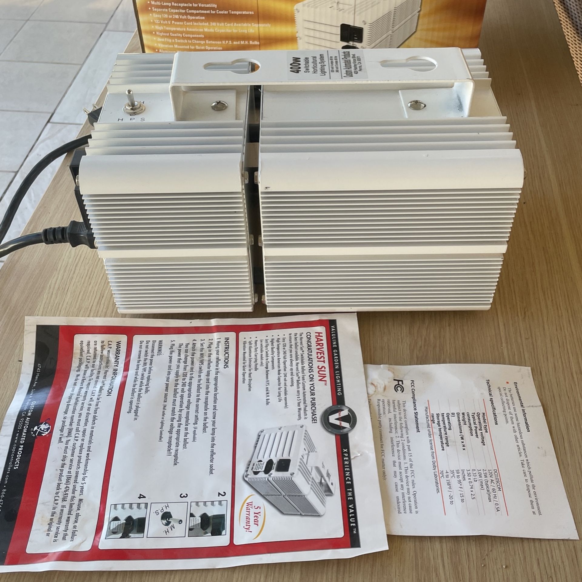 Harvest Sun Ballast 400W
