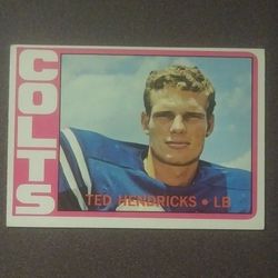 1972 Topps Ted Hendricks Baltimore Colts #93 Rookie RC The Mad Stork Hall Of Fame HOF Football Card Vintage Collectible Sports NFL
