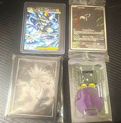 Pokemon TCG Promo Pitch Black.. Super Hits 2-Card Lot also Sleeves - Dice- Coin