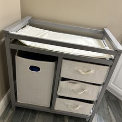 Changing Table With Drawers And Hamper