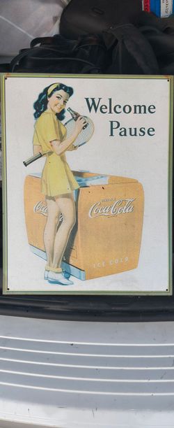Metal coca cola sign