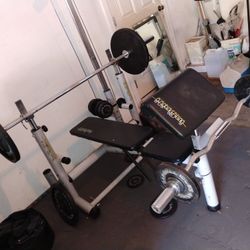 Workout Bench With 255lbs Cast Iron Plates