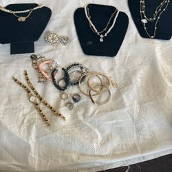 Todo El Paquete Por 25incluye 66 Pares De aretes 9pulceras Dos Collares 3 Cadenas 3anilos Í Dos Ganchos 
