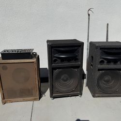 Dj speakers and mixer