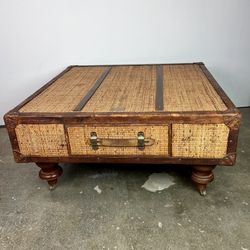 Vintage Rattan Coffee Table