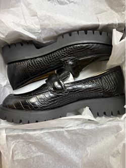 Nine West Animal Print Loafers Black Women’s Size 11