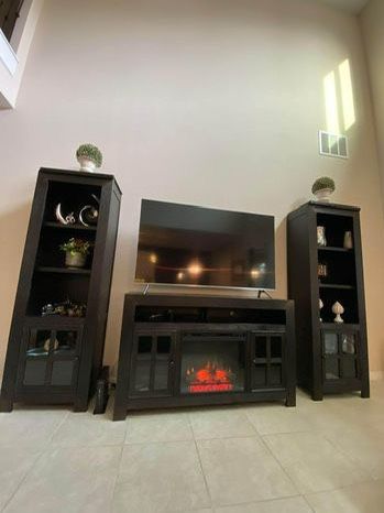3 Piece Entertainment Center With Electric Fireplace