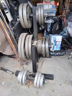 Weider weigh set and barbell