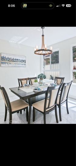 Dining table and chairs