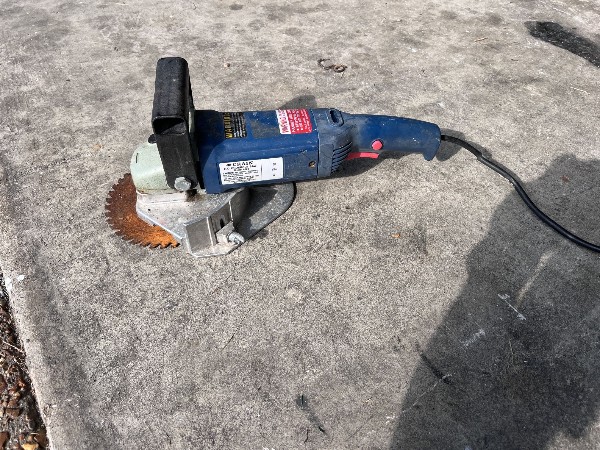 Crain 820 HD undercut saw 6 1/2" blade