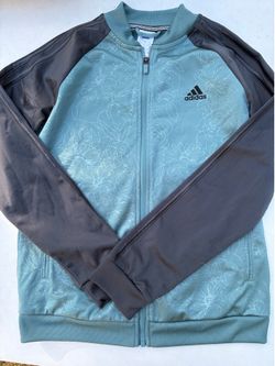 Adidas teal flower track jacket