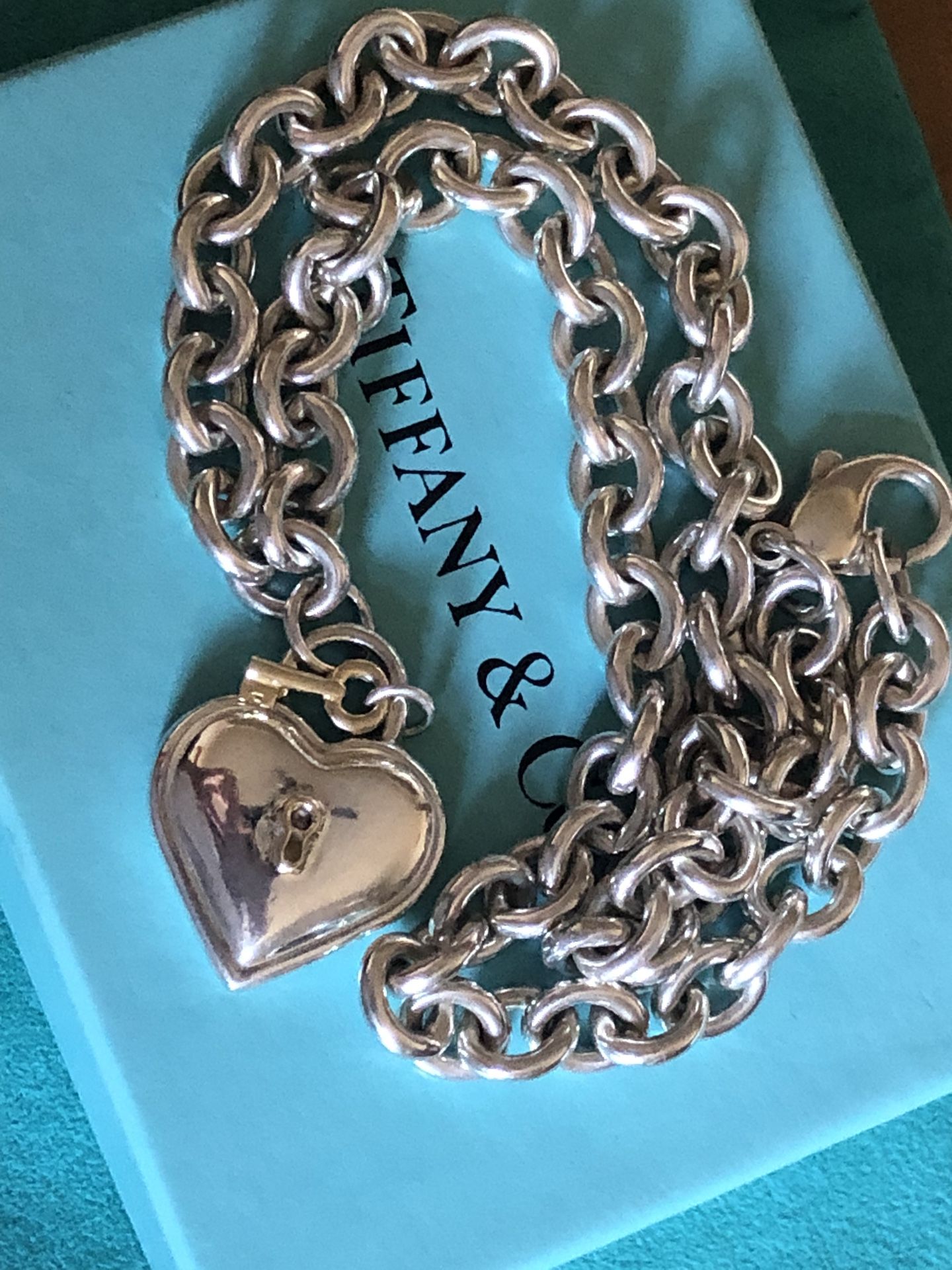 Tiffany & Co. Vintage Heart Lock & Key Pendant Necklace