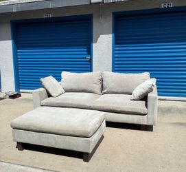 West Elm, Harmony Couch with Ottoman 🛻 delivery available🛻
