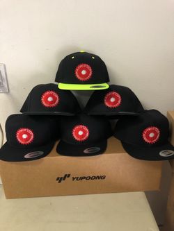 12 Yupoong Snapbacks with your Logo 3D Puff or Flat Custom Embroidery $160 Includes Free Set-Up and Free Digitizing