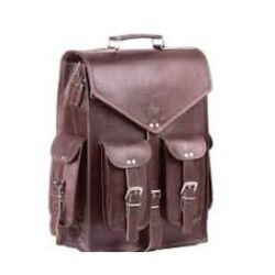 New- Handmade Brown Leather- Convertible Backpack, Laptop, And Messenger Bag.