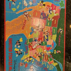 Disney's UNITED STATES MAPFLOOR PUZZLE MAP Size 22'x17" by Jamar 
