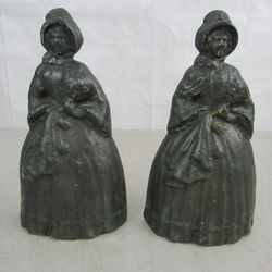 Victorian Colonial Southern Belle Cast Iron Door Stoppers/Bookends


