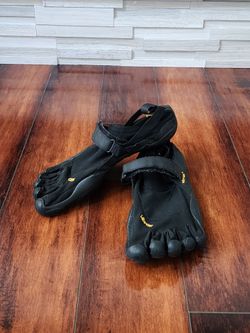 Vibram FiveFingers Black Barefoot Shoes EU 44 US Men's 10.5–11 Hook & Loop Minimalist