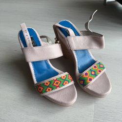 Sandal Wedge Italian Leatther 36