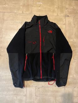 The north face black and red fleece zip up jacket multi pocket size medium