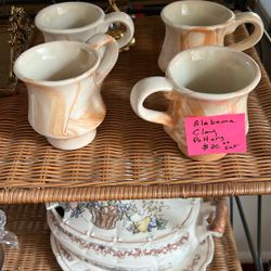 Alabama clay pottery cups set