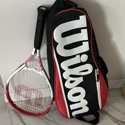 Tennis racket with bag