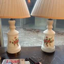 Hand Painted Vintage Lamps