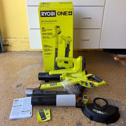 RYOBI ONE+ 18V Cordless String Trimmer/Edger and Blower/Sweeper Combo Kit (2-Tools) with 2.0 Ah Battery and Charger