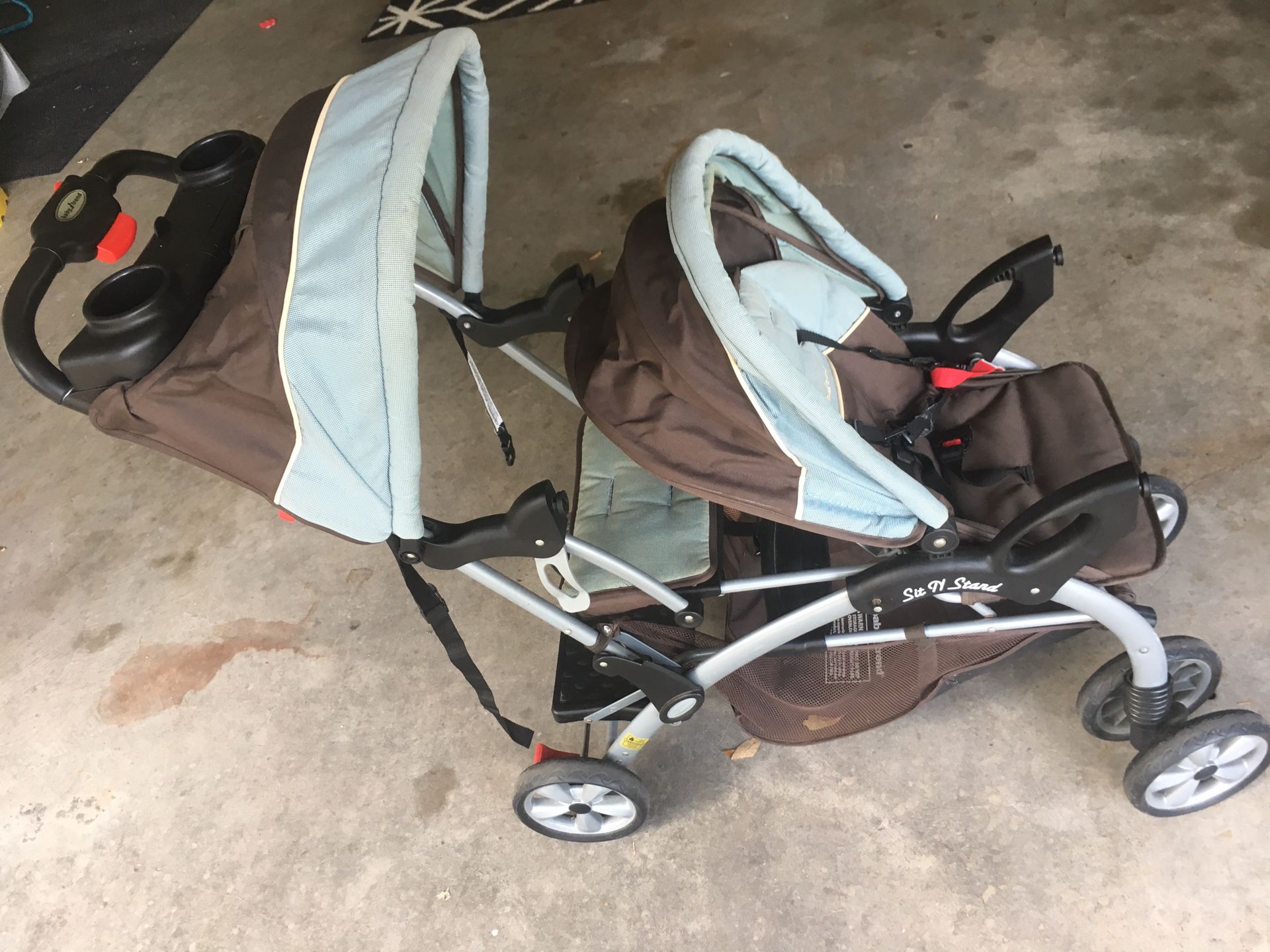 Sit n stand double stroller