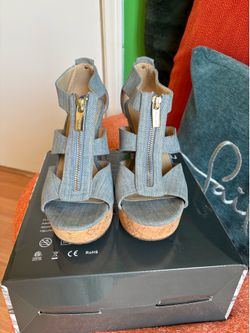 Michael Kors Denim Wedge Heels Sandals