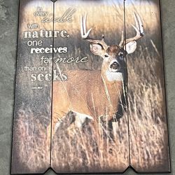 Inspirational Deer Buck Wood Plank Outdoor Decor