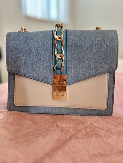Aldo Denim and Cream Crossbody Bag