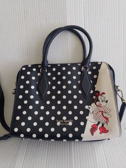 Kate Spade Disney Minnie Mouse Satchel Polka Dot Hand Bag Purse - Read