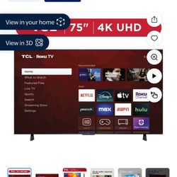 TCL Smart TV  75”  New In Box 