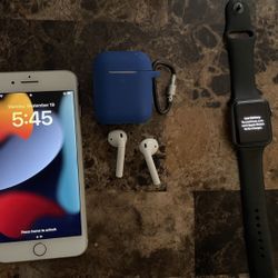 iPhone 8 Plus, Apple Watch, Apple AirPods 