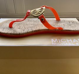 Michael Kors Orange Sandal Flip Flop Sz 8 No Requests For Text