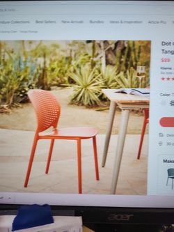 DOT outdoor stackable orange Chairs