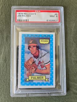 JIM PALMER 1974 Kellogg's #6 PSA Graded Card MINT 9 MLB Baltimore Orioles