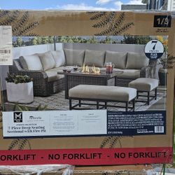 Members Mark Athena 7 Piece Sectional With Firepit