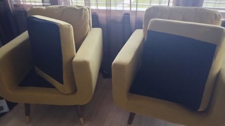 Pair of accent chairs..Mustard color