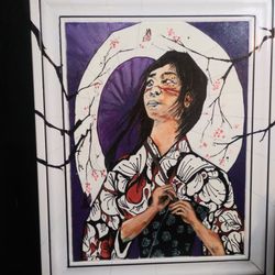 Hand Painted Japanese Geisha Girl