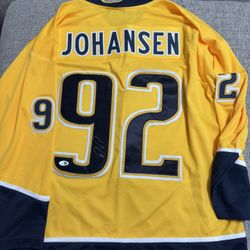 Ryan Johansen auto signed Custom Jersey -JSA Coa Sticker-Nashville Predators
