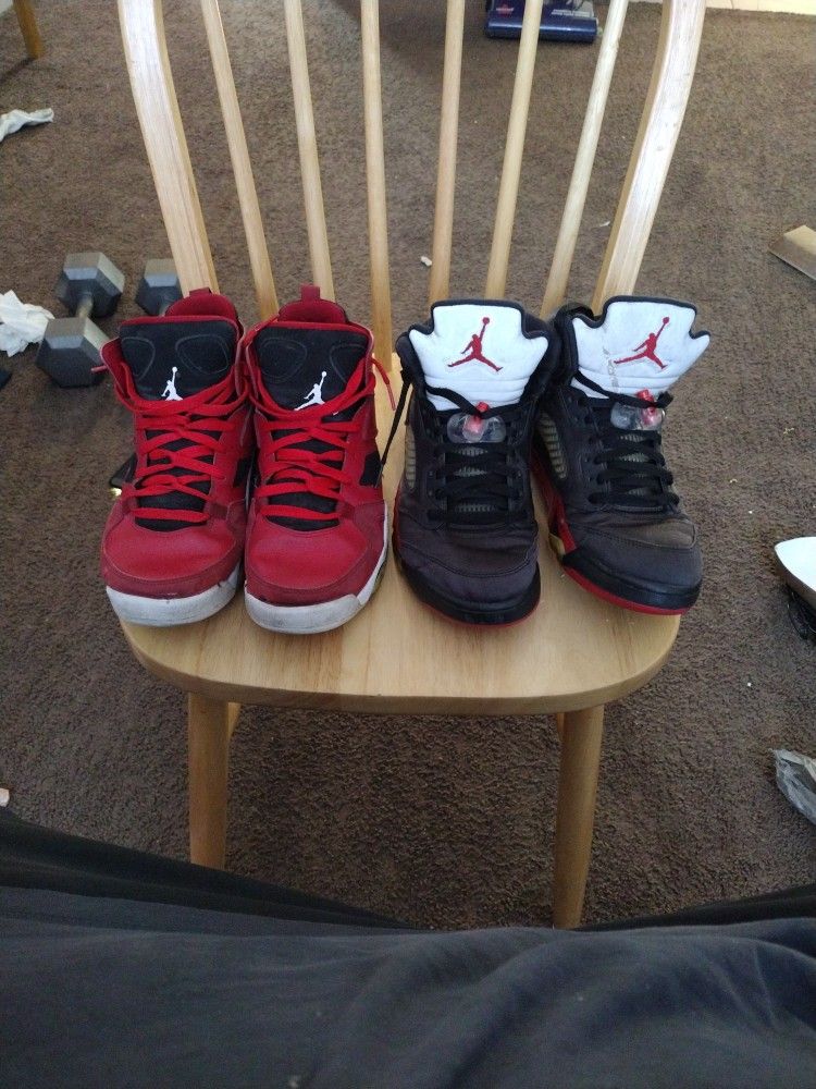 Jordan's R/W/B Flight Club 91 B/W/G/R Jordan 5s