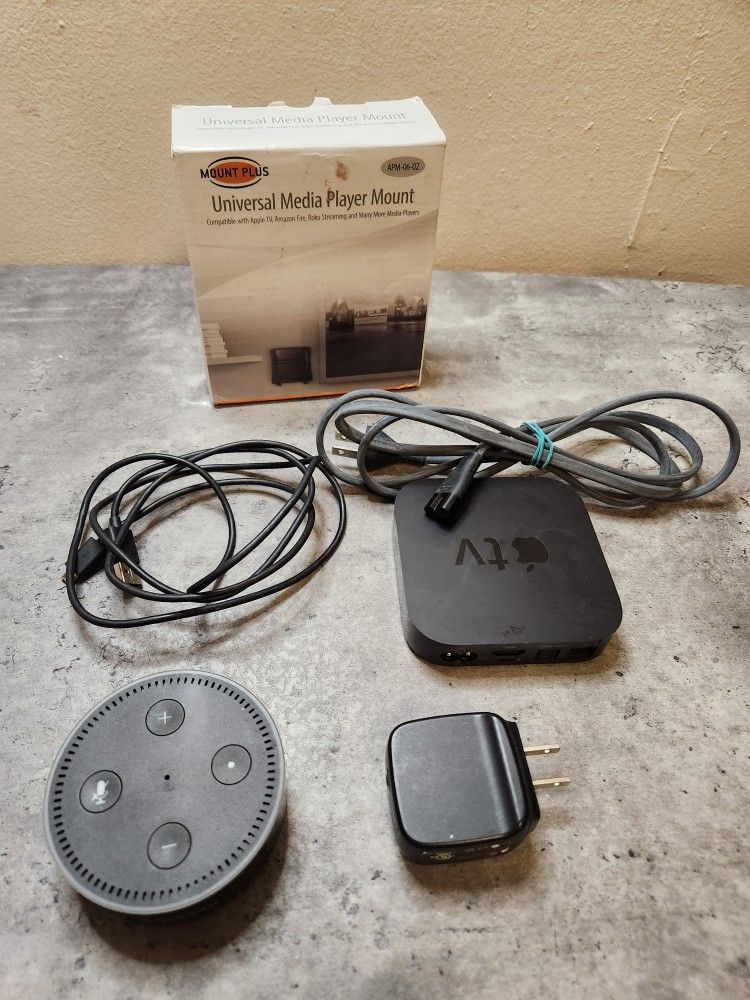 Apple TV Amazon Alexa Combo With Mount And Chords